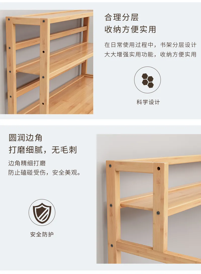 Desktop Bookshelf Organizer - Simple Student Book Storage Rack for Home Office, Dormitory, Children's Books - Small Bookcase for Desk showcase 13