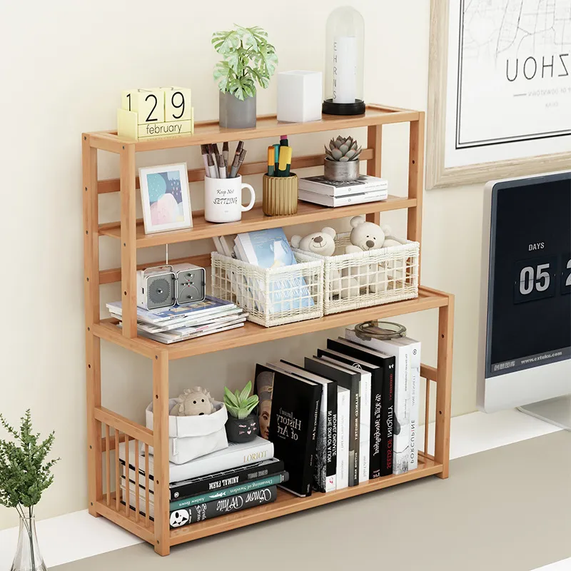 Desktop Bookshelf Organizer - Simple Student Book Storage Rack for Home Office, Dormitory, Children's Books - Small Bookcase for Desk thumbnail 1