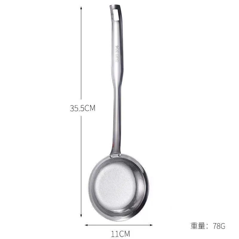 Stainless Steel Oil Strainer Spoon - 304 Grade Kitchen Skimmer Ladle for Removing Oil Residue and Foam - Hanging Design for Easy Storage thumbnail 8