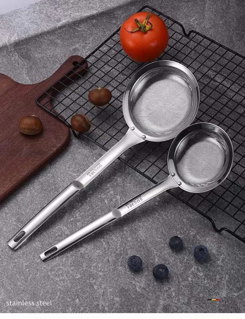 Stainless Steel Oil Strainer Spoon - 304 Grade Kitchen Skimmer Ladle for Removing Oil Residue and Foam - Hanging Design for Easy Storage showcase 11