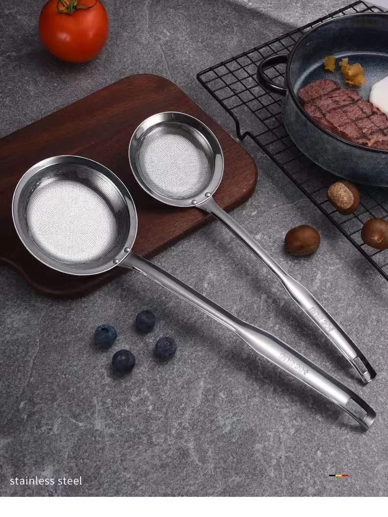 Stainless Steel Oil Strainer Spoon - 304 Grade Kitchen Skimmer Ladle for Removing Oil Residue and Foam - Hanging Design for Easy Storage showcase 13