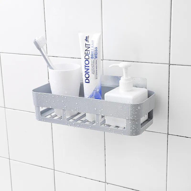 Bathroom Storage Rack Wall Mounted Suction Cup Organizer - Toiletries, Hand Washing, Non-Punching Installation - Space Saving Bathroom Shelf thumbnail 2