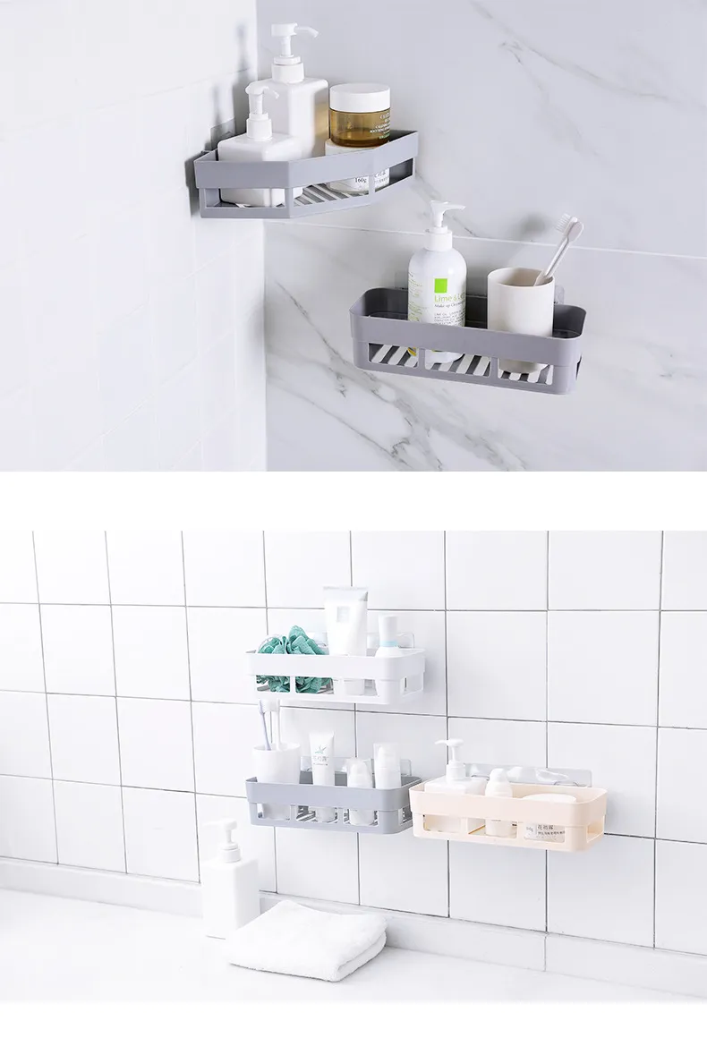 Bathroom Storage Rack Wall Mounted Suction Cup Organizer - Toiletries, Hand Washing, Non-Punching Installation - Space Saving Bathroom Shelf showcase 9