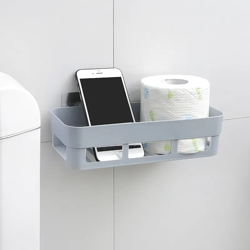 Bathroom Storage Rack Wall Mounted Suction Cup Organizer - Toiletries, Hand Washing, Non-Punching Installation - Space Saving Bathroom Shelf thumbnail 4