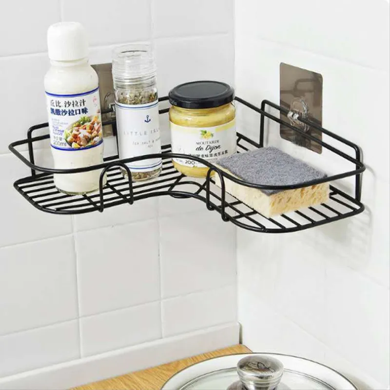 Bathroom Corner Shelf Organizer - Punch-Free Iron Storage Rack for Bathroom Utensils, Kitchen Tripod, Shower Caddy, Space Saving thumbnail 2