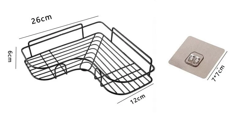 Bathroom Corner Shelf Organizer - Punch-Free Iron Storage Rack for Bathroom Utensils, Kitchen Tripod, Shower Caddy, Space Saving showcase 3