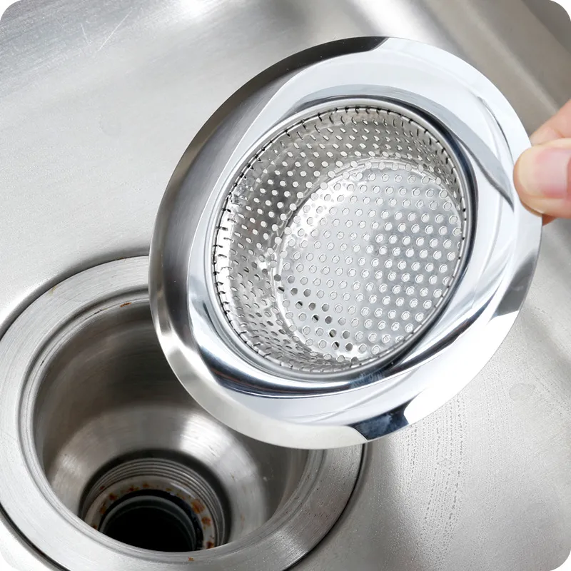 Stainless Steel Sink Strainer Filter - Kitchen Sink Drain Protector, Sewer Slag Stopper, Bathroom Hair Catcher - Creative Accessories thumbnail 1