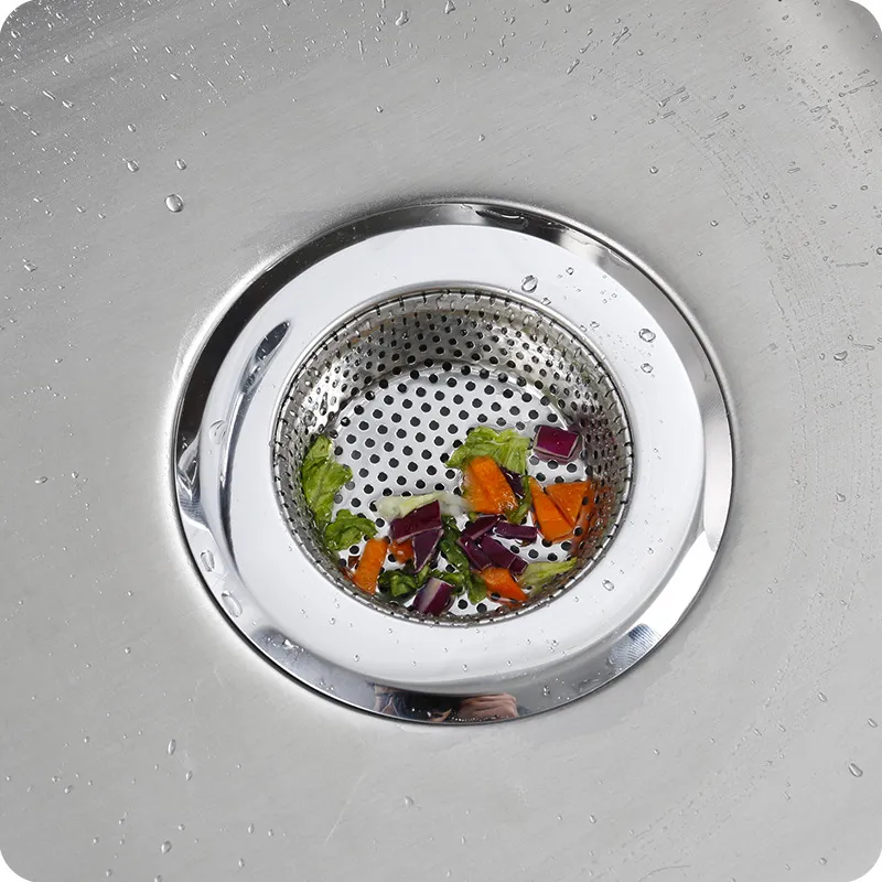Stainless Steel Sink Strainer Filter - Kitchen Sink Drain Protector, Sewer Slag Stopper, Bathroom Hair Catcher - Creative Accessories thumbnail 2