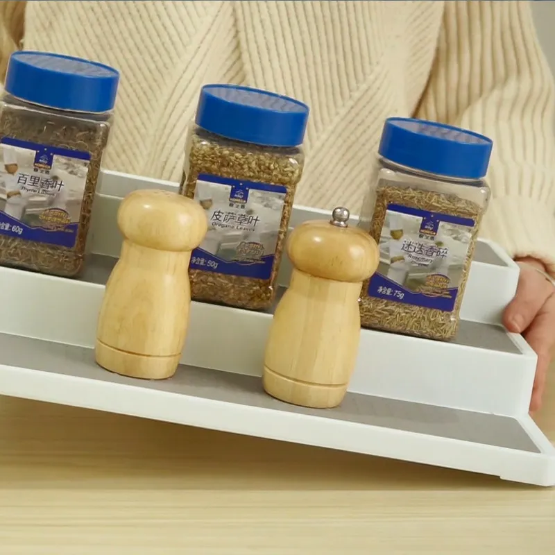 3-Tier Kitchen Spice Rack Organizer - PP Plastic Seasoning Storage Shelf - Countertop Organizer for Spices, Herbs, and Condiments - Space Saving Kitchen Supplies thumbnail 3