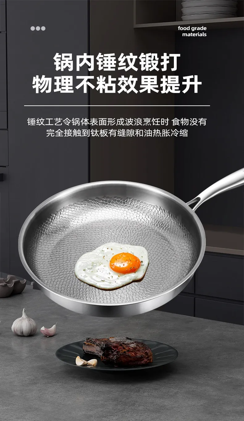 Titanium Non-Stick Frying Pan - German Classy Design, Uncoated, Titanium Alloy, Gas Stove Compatible - Perfect for Steak, Household Use showcase 10