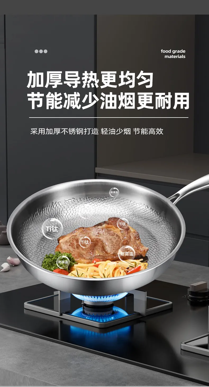 Titanium Non-Stick Frying Pan - German Classy Design, Uncoated, Titanium Alloy, Gas Stove Compatible - Perfect for Steak, Household Use showcase 12