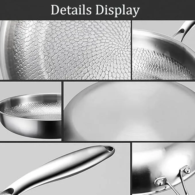 Titanium Non-Stick Frying Pan - German Classy Design, Uncoated, Titanium Alloy, Gas Stove Compatible - Perfect for Steak, Household Use thumbnail 4