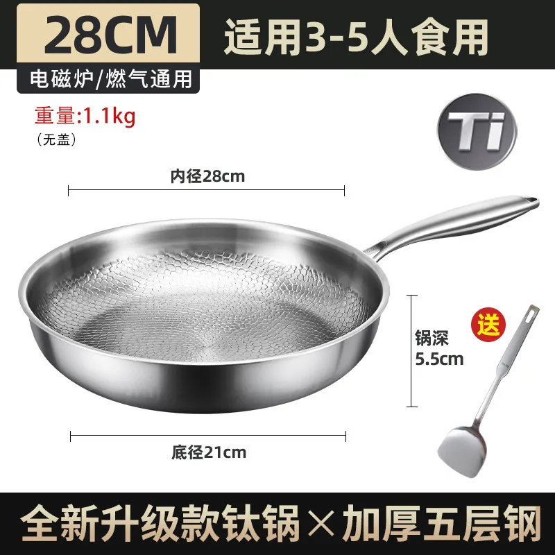 Titanium Non-Stick Frying Pan - German Classy Design, Uncoated, Titanium Alloy, Gas Stove Compatible - Perfect for Steak, Household Use thumbnail 9
