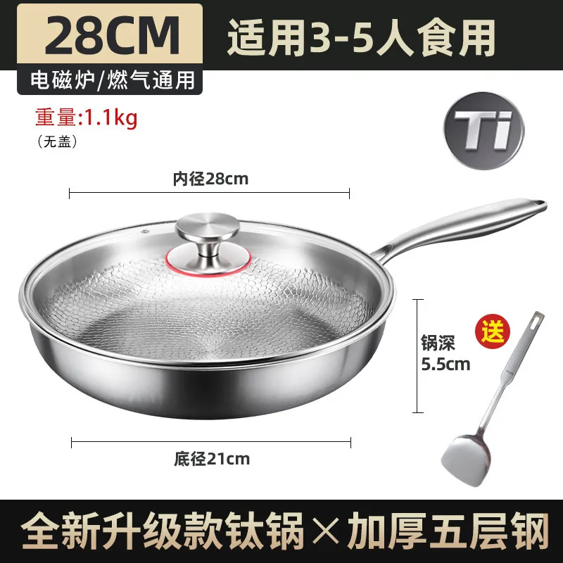 Titanium Non-Stick Frying Pan - German Classy Design, Uncoated, Titanium Alloy, Gas Stove Compatible - Perfect for Steak, Household Use thumbnail 10