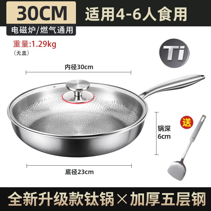 Titanium Non-Stick Frying Pan - German Classy Design, Uncoated, Titanium Alloy, Gas Stove Compatible - Perfect for Steak, Household Use thumbnail 7