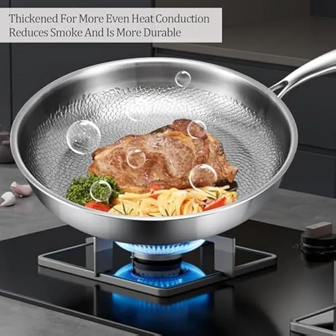 Titanium Non-Stick Frying Pan - German Classy Design, Uncoated, Titanium Alloy, Gas Stove Compatible - Perfect for Steak, Household Use thumbnail 3