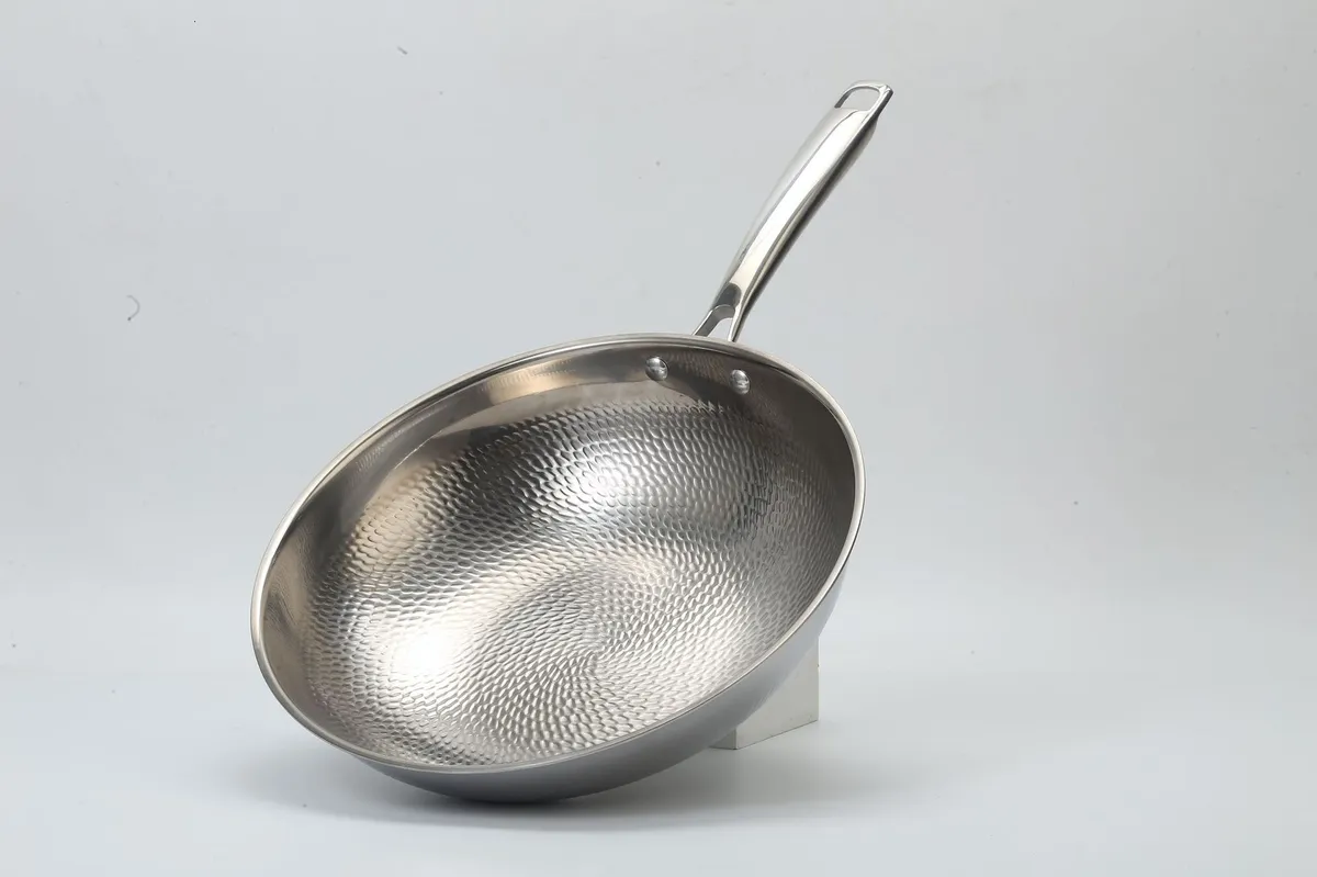 Titanium Wok Stir Fry Pan - Non-Stick, Coating-Free, Hammered Dragon Scale Design - German Titanium Frying Pan for All Cooktops showcase 5