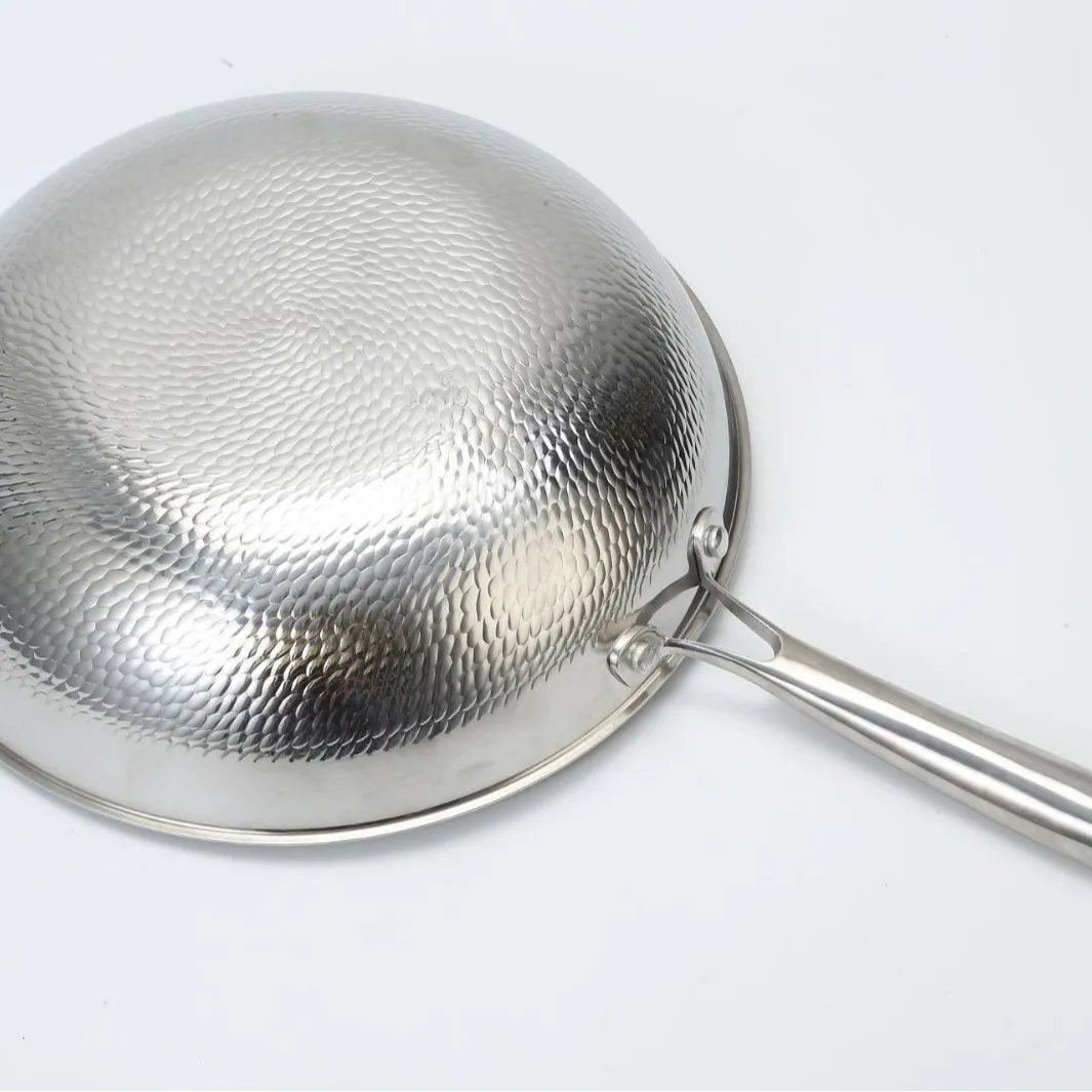 Titanium Wok Stir Fry Pan - Non-Stick, Coating-Free, Hammered Dragon Scale Design - German Titanium Frying Pan for All Cooktops thumbnail 4
