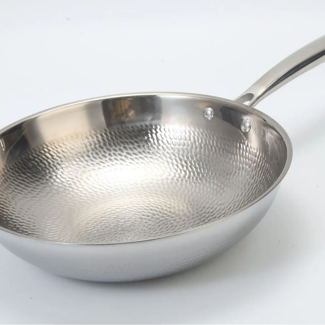 Titanium Wok Stir Fry Pan - Non-Stick, Coating-Free, Hammered Dragon Scale Design - German Titanium Frying Pan for All Cooktops thumbnail 3