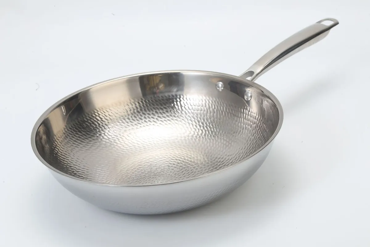 Titanium Wok Stir Fry Pan - Non-Stick, Coating-Free, Hammered Dragon Scale Design - German Titanium Frying Pan for All Cooktops showcase 4