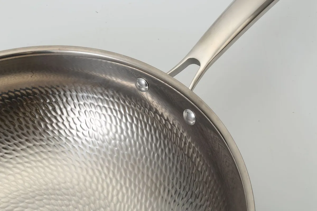 Titanium Wok Stir Fry Pan - Non-Stick, Coating-Free, Hammered Dragon Scale Design - German Titanium Frying Pan for All Cooktops showcase 7