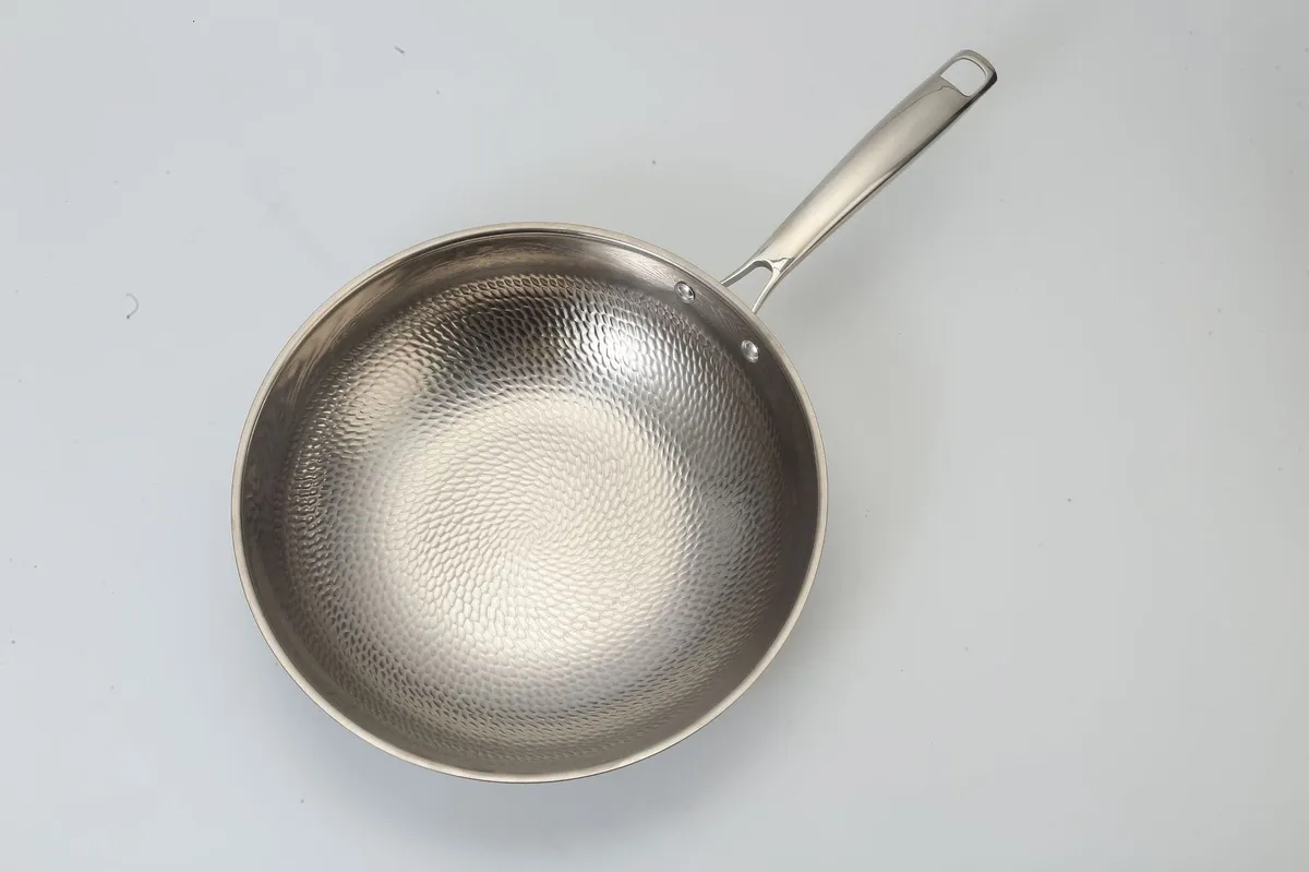 Titanium Wok Stir Fry Pan - Non-Stick, Coating-Free, Hammered Dragon Scale Design - German Titanium Frying Pan for All Cooktops showcase 6
