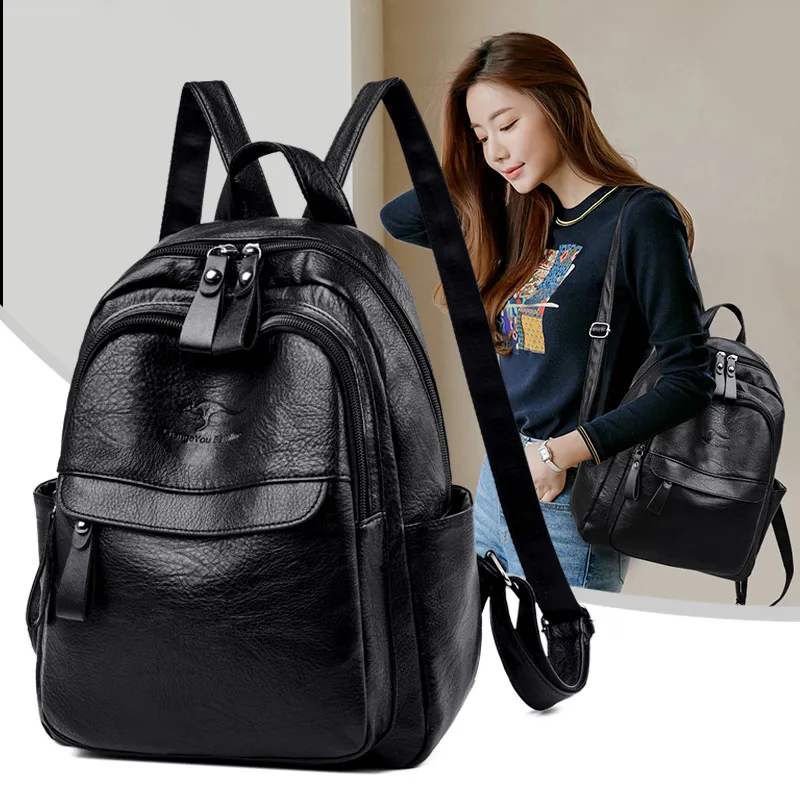 Women's Fashion Backpack 2024: Trendy K-Style Soft Leather Crossbody Shoulder Bag - Versatile Travel Backpack for Girls and Ladies thumbnail 1