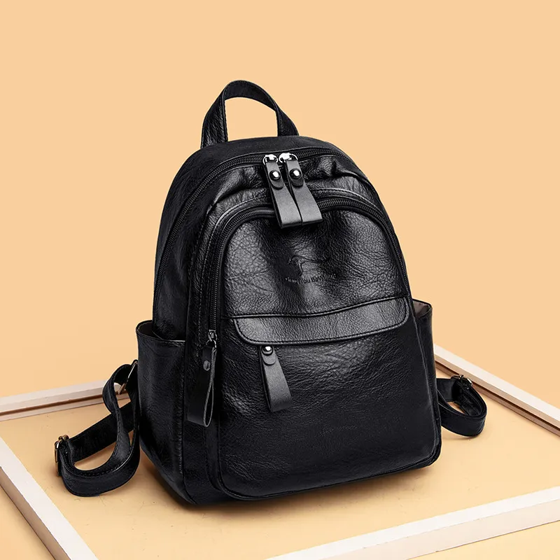 Women's Fashion Backpack 2024: Trendy K-Style Soft Leather Crossbody Shoulder Bag - Versatile Travel Backpack for Girls and Ladies thumbnail 3