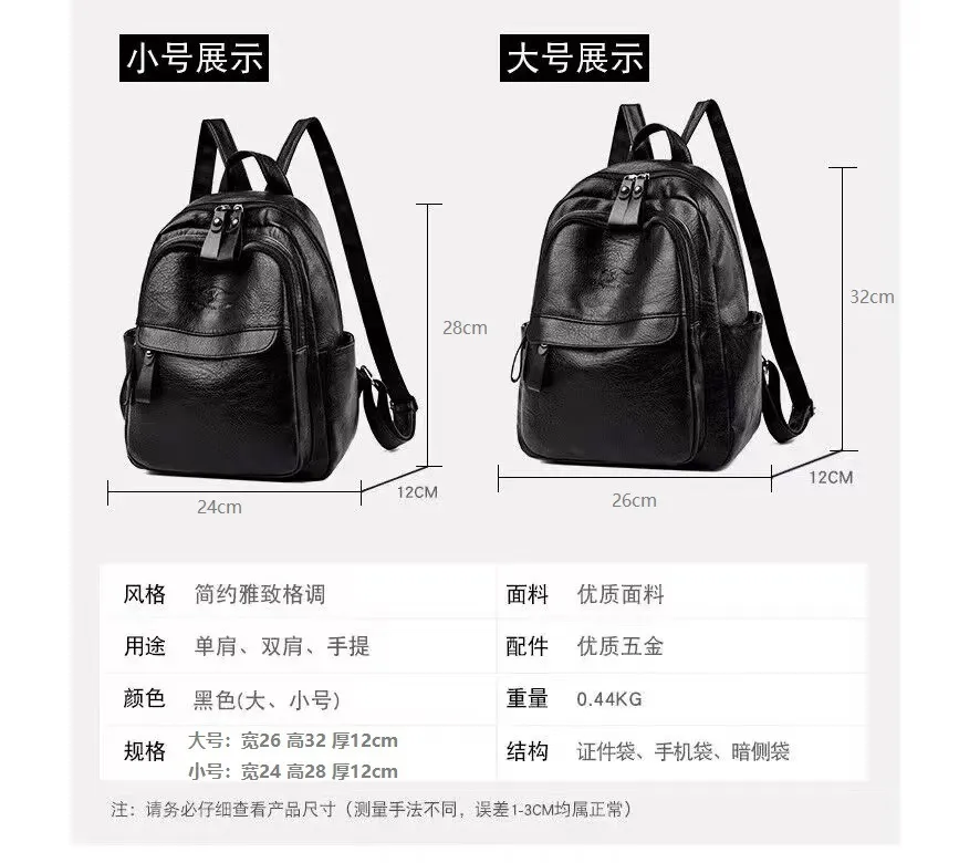 Women's Fashion Backpack 2024: Trendy K-Style Soft Leather Crossbody Shoulder Bag - Versatile Travel Backpack for Girls and Ladies showcase 11