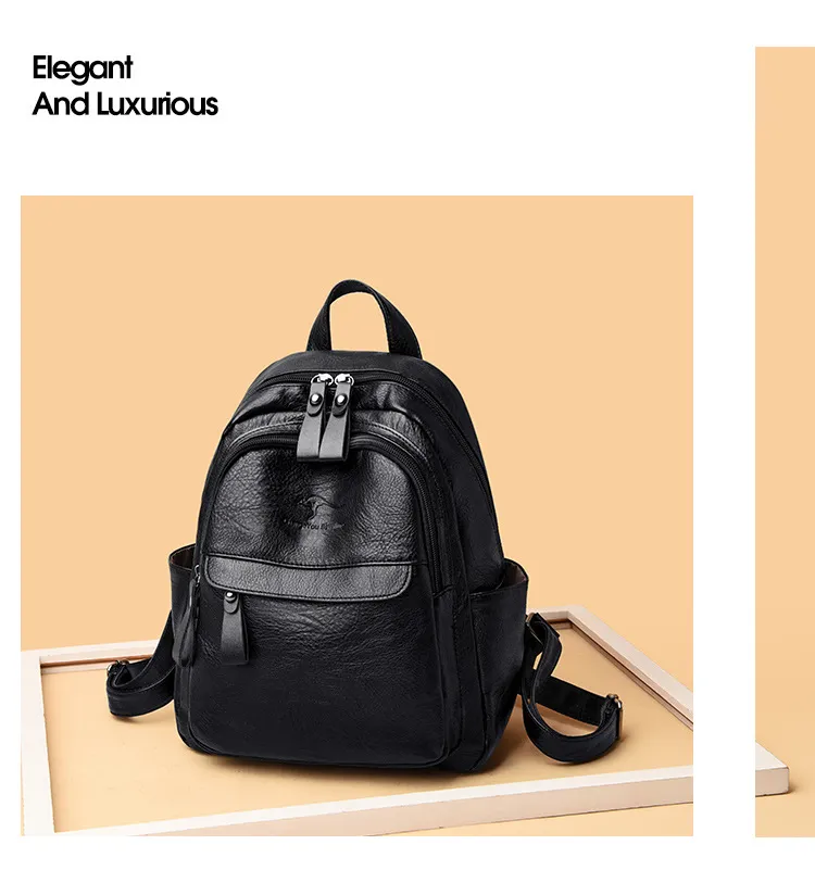 Women's Fashion Backpack 2024: Trendy K-Style Soft Leather Crossbody Shoulder Bag - Versatile Travel Backpack for Girls and Ladies showcase 5