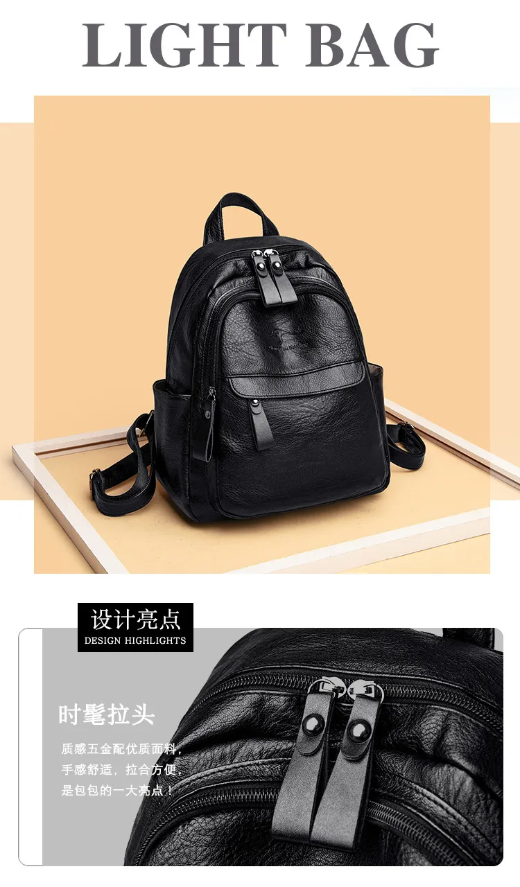 Women's Fashion Backpack 2024: Trendy K-Style Soft Leather Crossbody Shoulder Bag - Versatile Travel Backpack for Girls and Ladies showcase 2