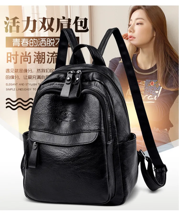 Women's Fashion Backpack 2024: Trendy K-Style Soft Leather Crossbody Shoulder Bag - Versatile Travel Backpack for Girls and Ladies showcase 3