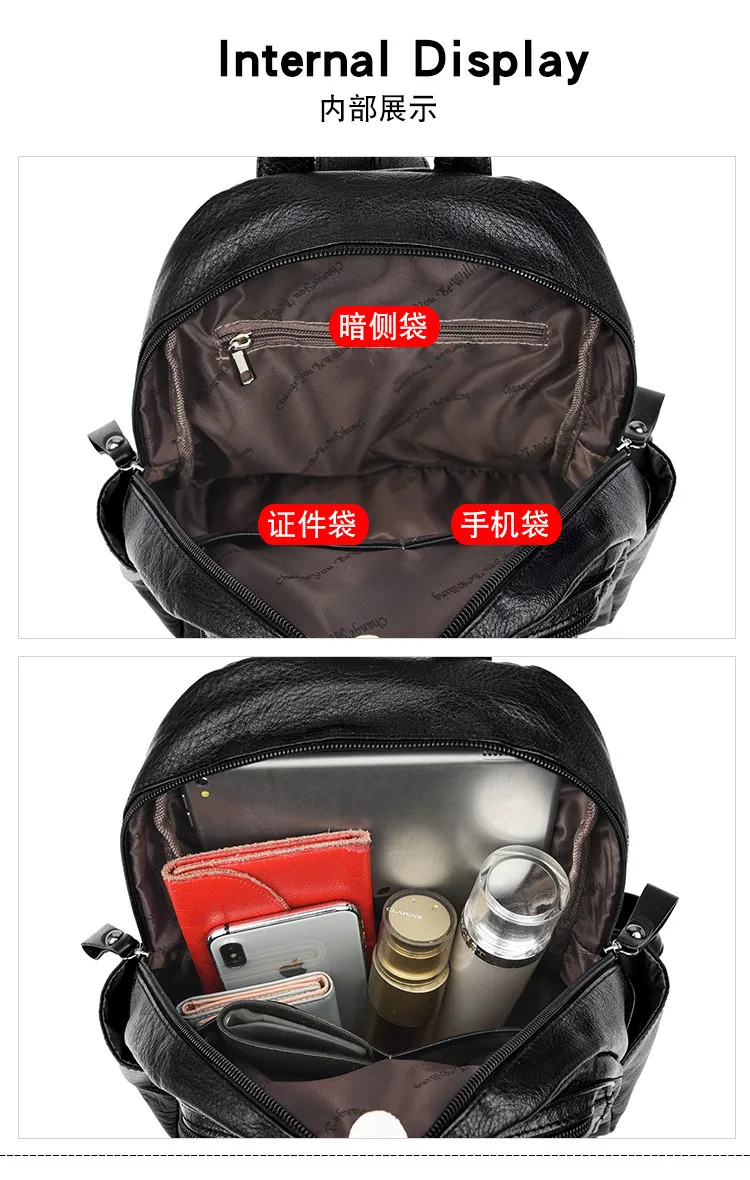 Women's Fashion Backpack 2024: Trendy K-Style Soft Leather Crossbody Shoulder Bag - Versatile Travel Backpack for Girls and Ladies showcase 16