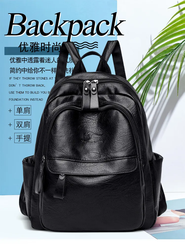 Women's Fashion Backpack 2024: Trendy K-Style Soft Leather Crossbody Shoulder Bag - Versatile Travel Backpack for Girls and Ladies showcase 1