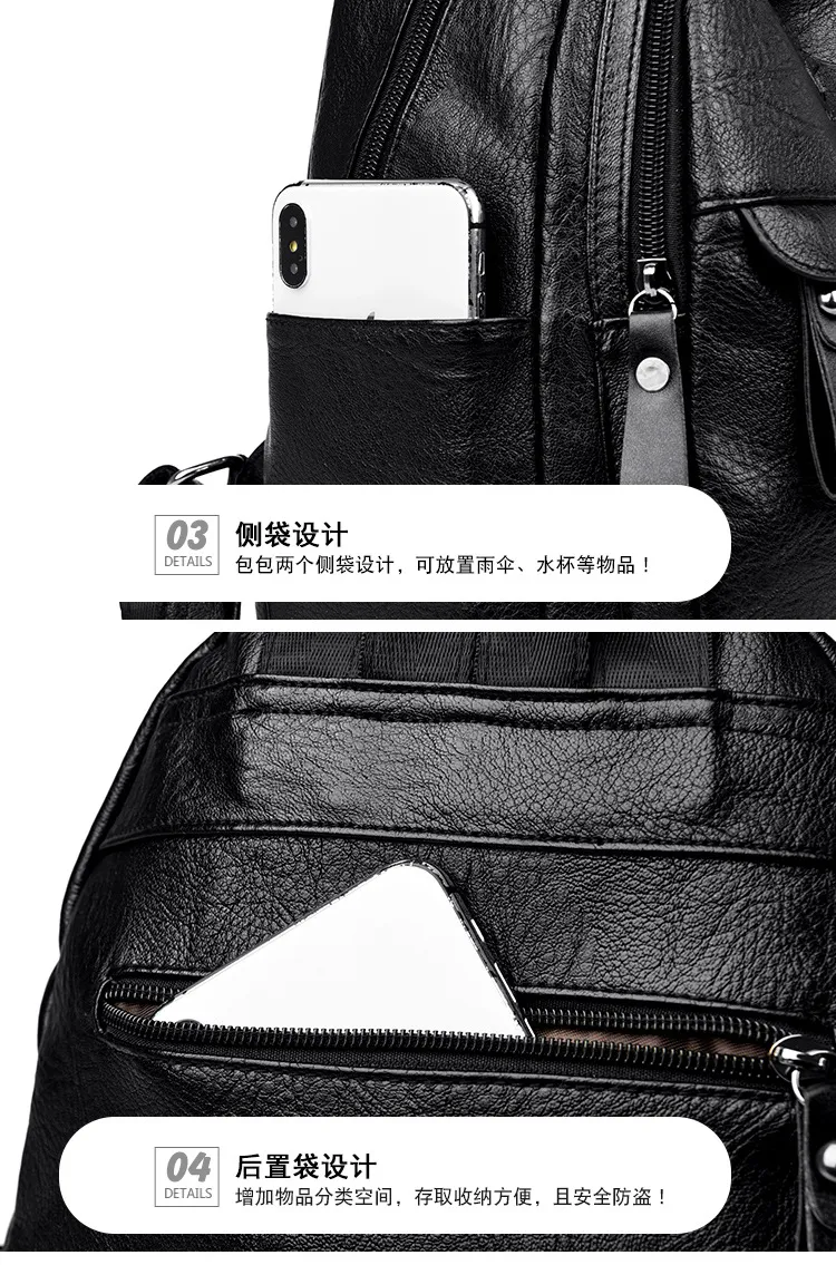 Women's Fashion Backpack 2024: Trendy K-Style Soft Leather Crossbody Shoulder Bag - Versatile Travel Backpack for Girls and Ladies showcase 15