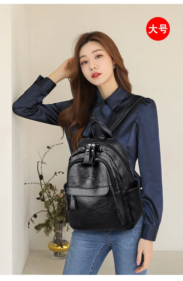 Women's Fashion Backpack 2024: Trendy K-Style Soft Leather Crossbody Shoulder Bag - Versatile Travel Backpack for Girls and Ladies showcase 6