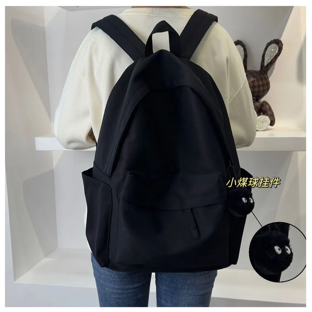Korean Style Backpack for High School College Students - Large Capacity Solid Color Schoolbag for Women and Men - Lightweight Casual Daypack showcase 13