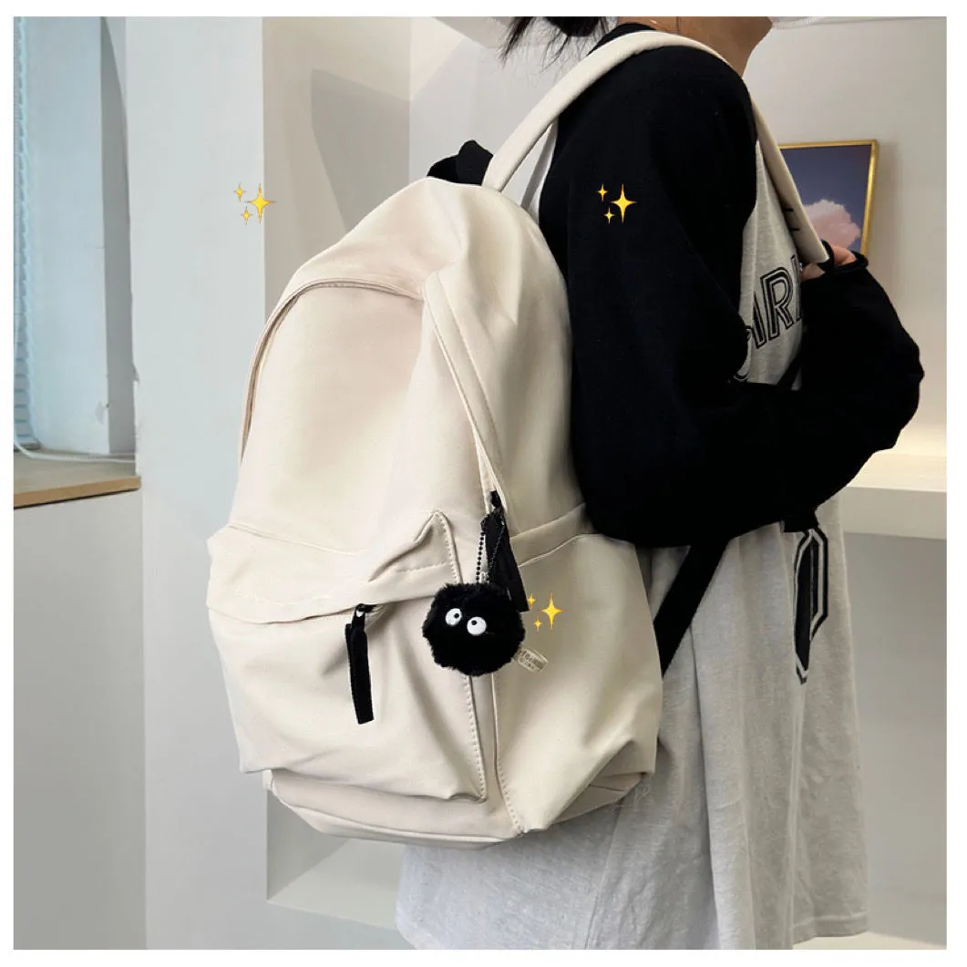 Korean Style Backpack for High School College Students - Large Capacity Solid Color Schoolbag for Women and Men - Lightweight Casual Daypack showcase 16