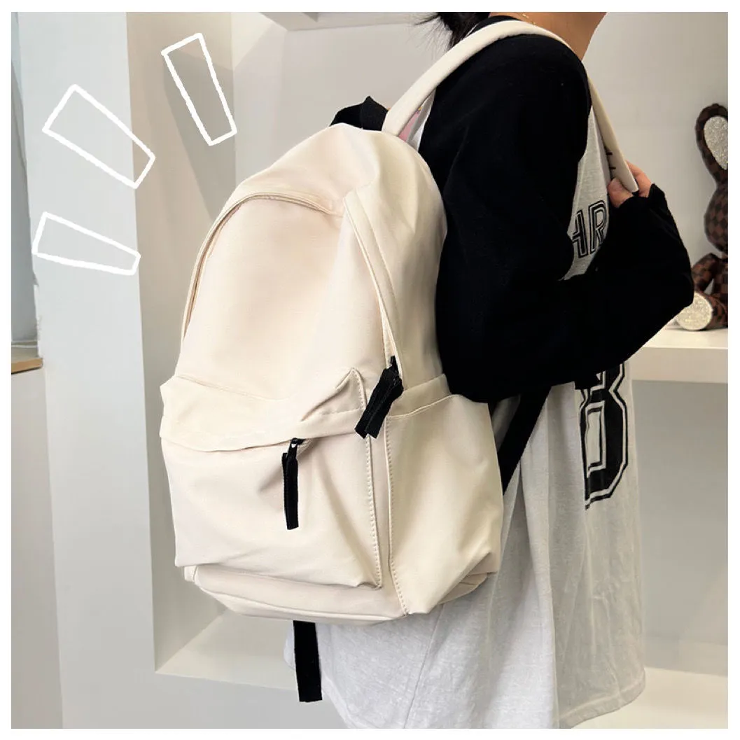 Korean Style Backpack for High School College Students - Large Capacity Solid Color Schoolbag for Women and Men - Lightweight Casual Daypack showcase 15
