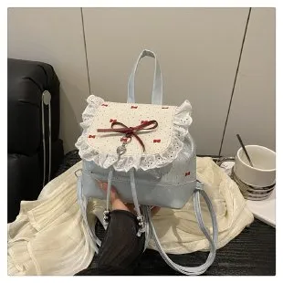 Cute Bow Lace Backpack for Girls & Women - Trendy Small Backpack, Fashionable High-End Design, Lightweight Shoulder Bag for Everyday Use thumbnail 9