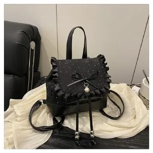 Cute Bow Lace Backpack for Girls & Women - Trendy Small Backpack, Fashionable High-End Design, Lightweight Shoulder Bag for Everyday Use thumbnail 8
