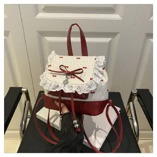 Cute Bow Lace Backpack for Girls & Women - Trendy Small Backpack, Fashionable High-End Design, Lightweight Shoulder Bag for Everyday Use thumbnail 7