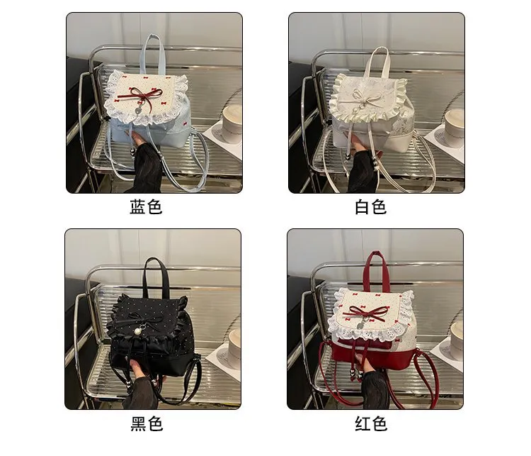 Cute Bow Lace Backpack for Girls & Women - Trendy Small Backpack, Fashionable High-End Design, Lightweight Shoulder Bag for Everyday Use showcase 4