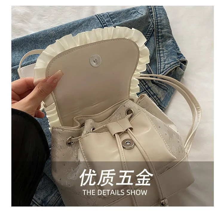 Cute Bow Lace Backpack for Girls & Women - Trendy Small Backpack, Fashionable High-End Design, Lightweight Shoulder Bag for Everyday Use showcase 9
