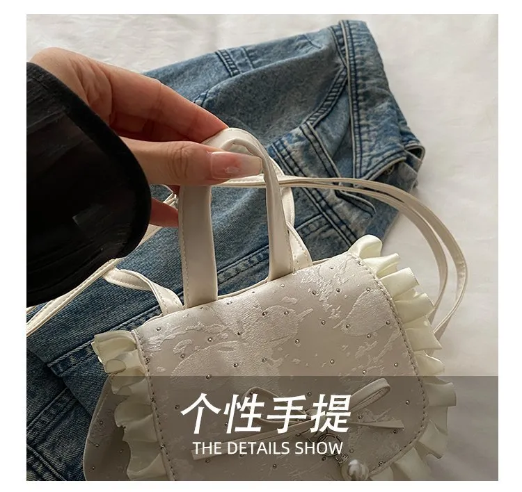 Cute Bow Lace Backpack for Girls & Women - Trendy Small Backpack, Fashionable High-End Design, Lightweight Shoulder Bag for Everyday Use showcase 6