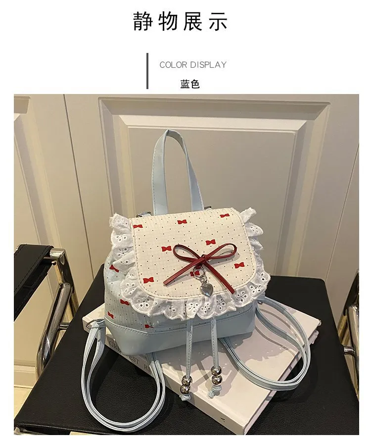Cute Bow Lace Backpack for Girls & Women - Trendy Small Backpack, Fashionable High-End Design, Lightweight Shoulder Bag for Everyday Use showcase 12
