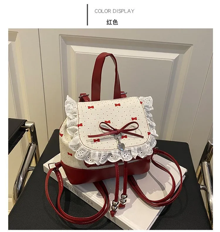 Cute Bow Lace Backpack for Girls & Women - Trendy Small Backpack, Fashionable High-End Design, Lightweight Shoulder Bag for Everyday Use showcase 14
