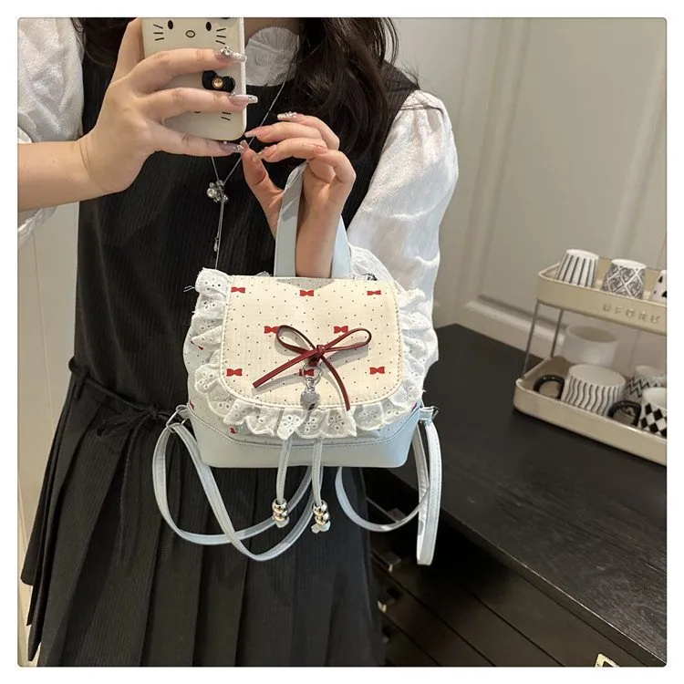 Cute Bow Lace Backpack for Girls & Women - Trendy Small Backpack, Fashionable High-End Design, Lightweight Shoulder Bag for Everyday Use showcase 20