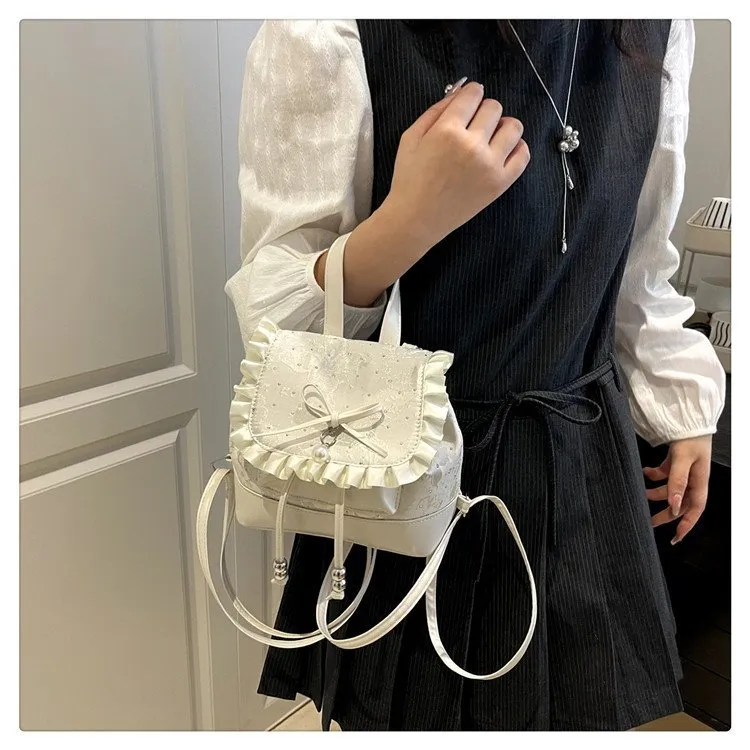 Cute Bow Lace Backpack for Girls & Women - Trendy Small Backpack, Fashionable High-End Design, Lightweight Shoulder Bag for Everyday Use showcase 17