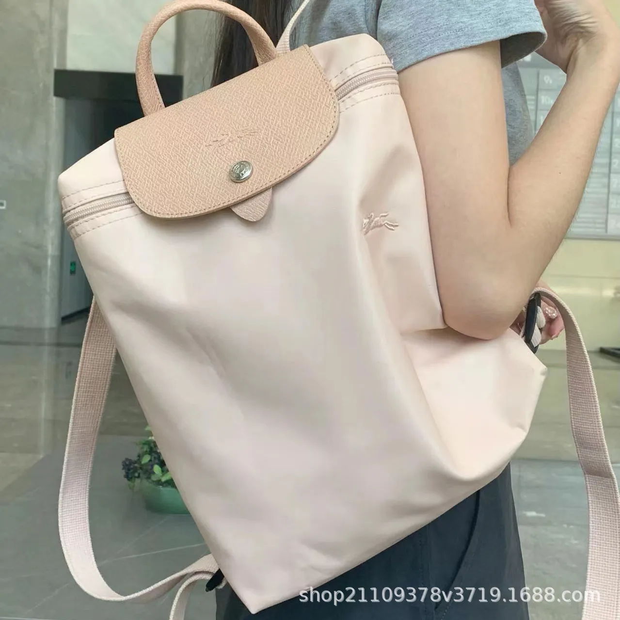 Women's Nylon Backpack - Lightweight, Waterproof, Folding Casual School Bag - Trendy Anniversary Edition Rucksack for Travel, Hiking, and Everyday Use thumbnail 3